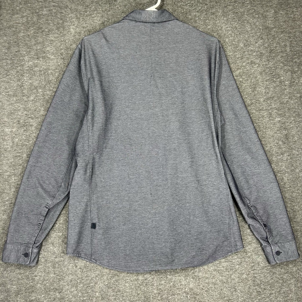 Lululemon Commission Shirt Mens L River Blue Enzyme Dyed Long Sleeve - Picture 6 of 11